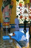 The Holy See of the Cao Dai is in the Vietnamese province of Tay Ninh, close to the Cambodian frontier, and this syncretic religion – which counts Victor Hugo, Laozi and Jesus among its saints – has also made some Khmer converts.<br/><br/>Vietnam has two indigenous religious sects, both of which were established in the 20th century, and both of which are based firmly in the south of the country. Cao Dai or ‘Supreme Altar’ is a syncretic faith combining aspects of the tam giao with Catholicism and is the larger of the two, with an estimated 2 million followers. Cao Dai is an eclectic amalgam of Confucianism, Taoism, Buddhism and Catholicism. The second sect, called Hoa Hao or ‘Peace and Happiness’, is centred on Chau Doc in the Mekong Delta. Its followers practise an ascetic and austere form of Buddhism.<br/><br/>The Cao Dai religion was founded in 1919 by a Vietnamese civil servant, Ngo Van Chieu and by the mid-1920s Tay Ninh had developed as the ‘Holy See’ of the new religion, with a hierarchy organised under a Cao Dai pope. Initially persecuted by the communists, Cao Dai is now tolerated, and has an estimated two million followers, mainly in the south.